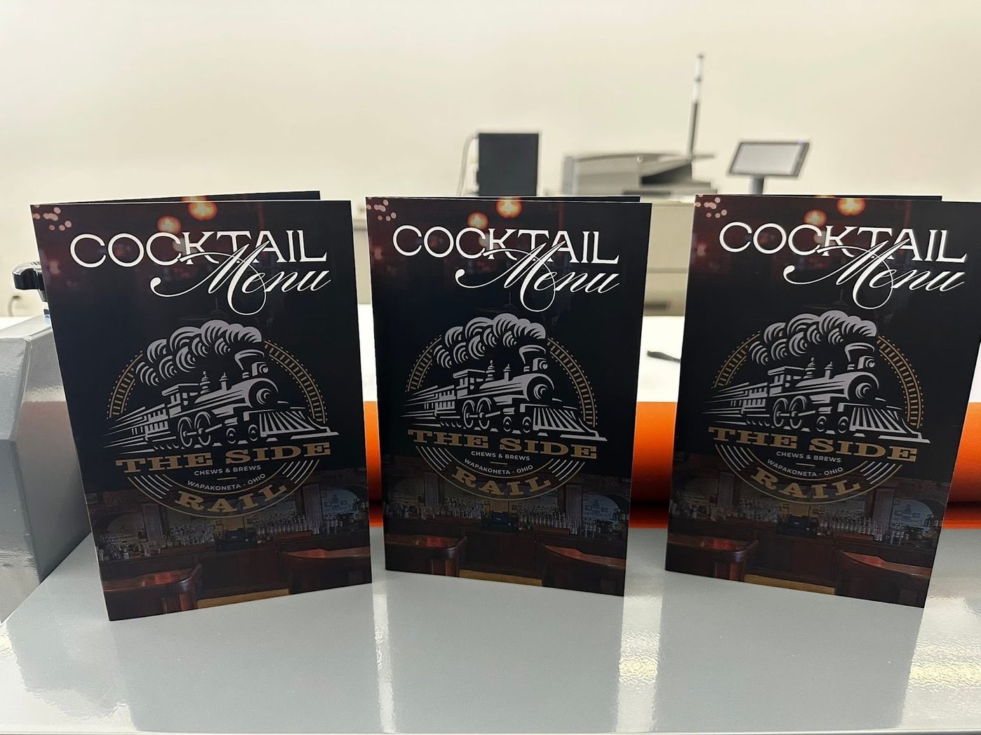 The Side Rail cocktail menus