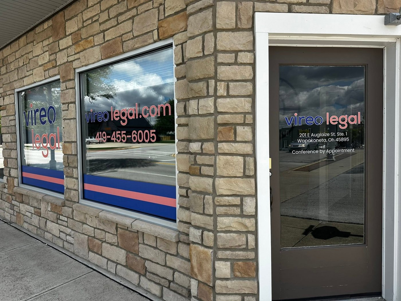 Vireo Legal storefront window graphics